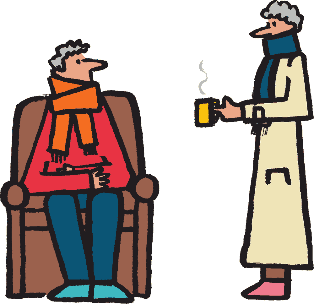 Two people sharing a cup of tea